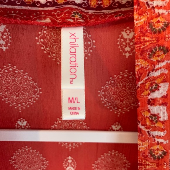 Exhilaration Sheer Orange Cardigan - Picture 4 of 5